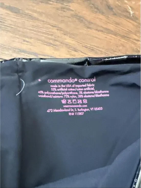 New Commando Control Top Faux Patent Leather Leggings In Black Size S $98 - Picture 3 of 3